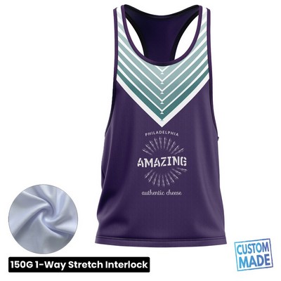 Unisex and Kids' Sublimation Racerback Tank Top - 1-Way Stretch Performance Interlock