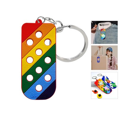 Rainbow Luggage Tag Hole Keychain (No Decoration)