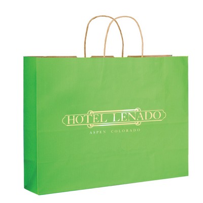 Matte Color Paper Shopper Tote Bag (16"x6"x13") - Foil Stamp