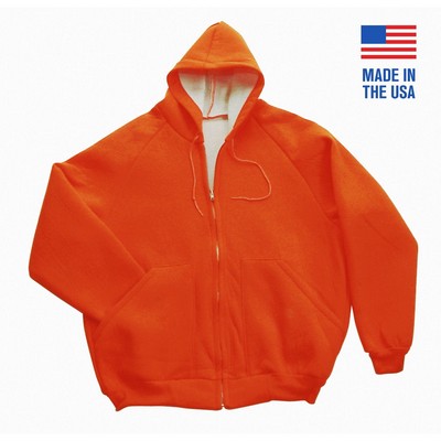 Thermal Lined Hooded Sweat Jacket w/Zipper Front - Domestic