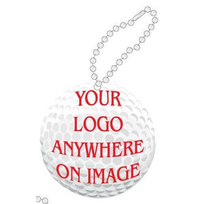 Golf Ball Promotional Key Chain w/ Black Back (4 Square Inch)