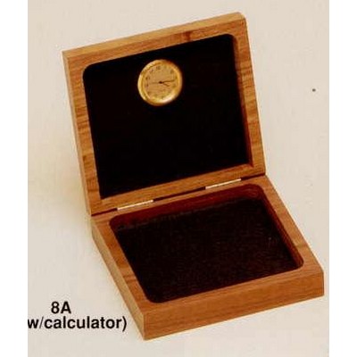 5.1"x5-1/2" Walnut Boxes W/ Clock (8a)