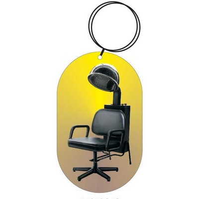 Hair Dryer Chair Keychain w/Mirrored Back (8 Square Inch)