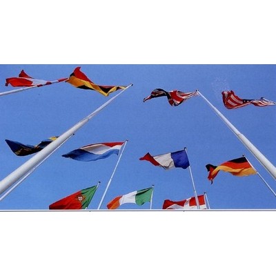 30' Outdoor Aluminum Flagpole W/ Stationary Truck Internal Halyard