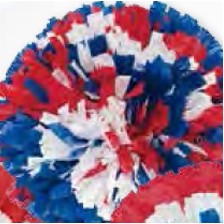 3 Mixed Color Vinyl Show 8" Pom Poms