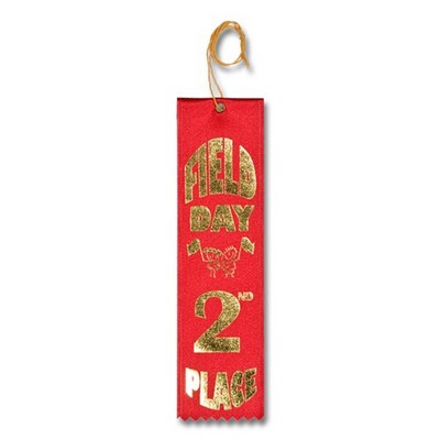 2"x8" 2nd Place Stock Track Carded Event Ribbon