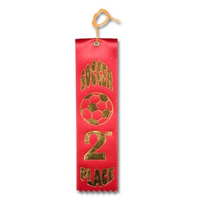 2"x8" 2nd Place Stock Soccer Carded Event Ribbon