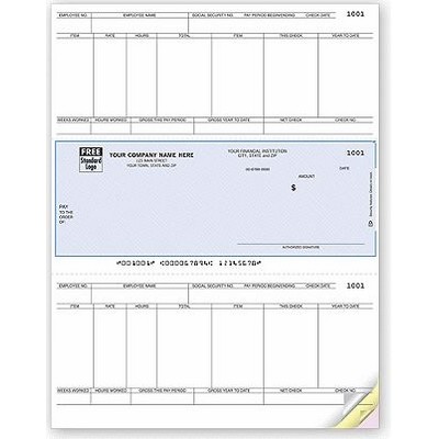 Laser OCR Payroll Check (1 Part)