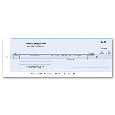 One-Write® Payroll/Cash Disbursement Check (1 Part)