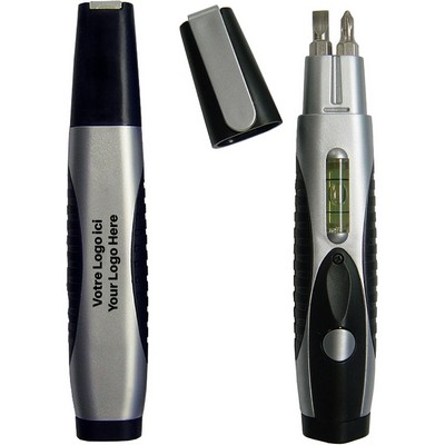 Portable Screw Driver w/Flashlight & Level