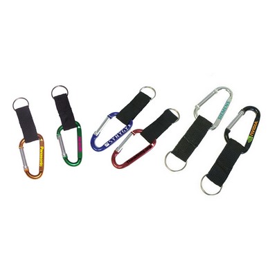 Large Size 7 Cm Carabiner with Strap and Split Key Ring (Large Quantities)