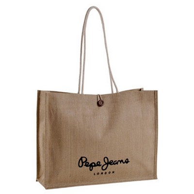 Jute Shopper Tote Bag with Rope Handles