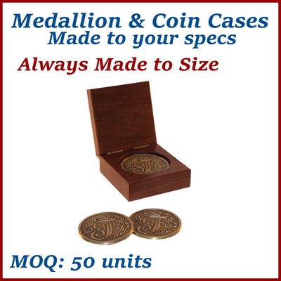 Medallion Presentation Custom Wooden Box / Medallion Wooden Box - made to order, low minimums