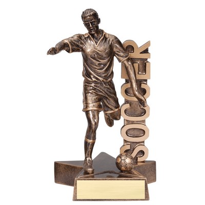 Soccer, Male Billboard Resin - 6-1/2"