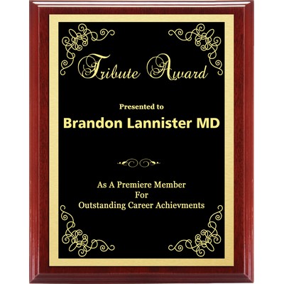 Mahogany Gloss Lasered Plate Award Plaque (8"x10")