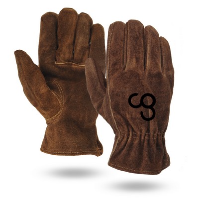 Brown Suede Cowhide Leather Gloves