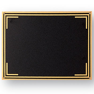 Black Screened Plate w/Gold Border (5½" x 7½")