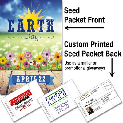 Earth Day - Daisy Flower Seed Packet / Mailable Seed Packet - Custom Printed Back