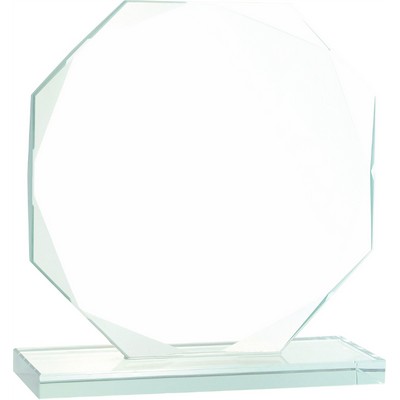 7 1/2" Octagon Jade Glass Award