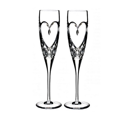 Waterford Love True Love Flute, Pair