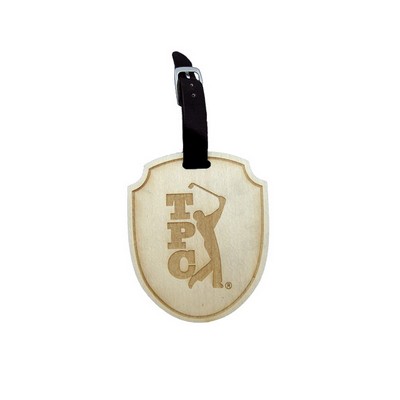 Wood Bag Tag Shield