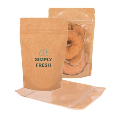 Clear/Kraft Paper Stand Up Pouch w/Zipper Seal, 2C2S (7.48"x10.43"x4.33")