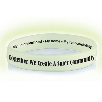 Together We Create A Safer Community Glow-In-The-Dark Silicone Awareness Bracelets