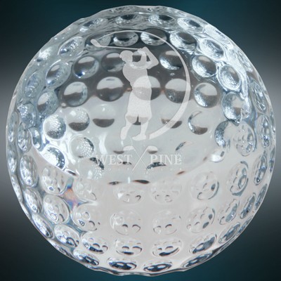 2 3/8" Crystal Golf Ball Paperweight Award