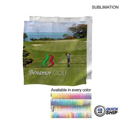 48 Hr Quick Ship - Microfiber Dri-Lite Suede Shammy Cooling Towel, 15x15, Sublimated Edge to Edge