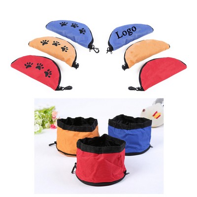 Waterproof Zipper Folding Pet Bowl