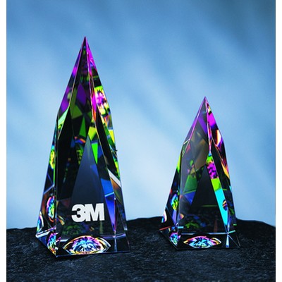 Rainbow Steeple with Dome optical crystal award/trophy.4"H