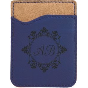 Blue Leatherette Cell Phone Wallet