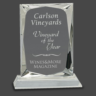 Crystal Bevel Back Award Series Plaque, Small (5"x 6-1/4"H)