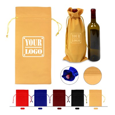 Velvet Drawstring Wine Bottle Bag