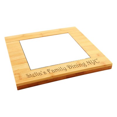 Laserable Bamboo Trivet with Ceramic Tile Inset, 9"x9"