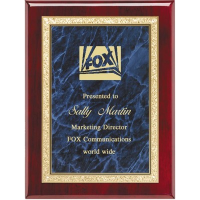 Rosewood Plaque Solid Brass Engraving Plate 9" x 12" Award