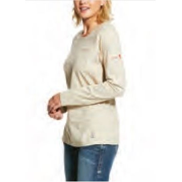 Ariat® Women's Sand Heather Beige FR Air Crew T-Shirt