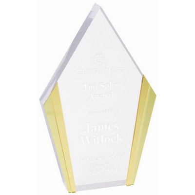 Diamond Acrylic Award with Gold Edges (4 3/4" x 7 1/2")