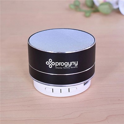 Round Auminum TF Card LED Radio Wireless Speaker