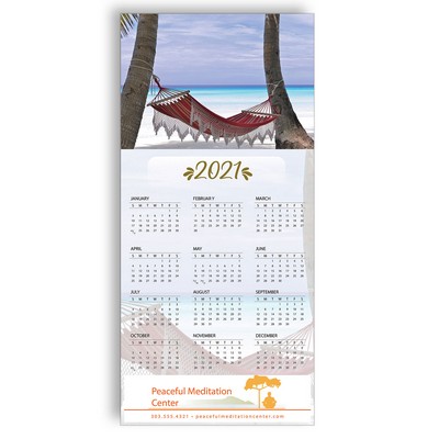 Z-Fold Personalized Greeting Calendar - Beach Hammock