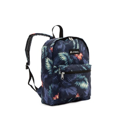 Everest Basic Pattern Backpack, Dark Tropical Black/Various