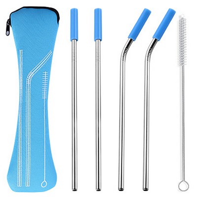 Stainless Steel Drinking Straw Set w/Zipper bag