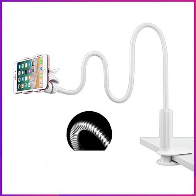 Bed Phone Holder, Flexible Long Arm Phone Mount for Desk, Clip Bracket Clamp Stand for 4-6.5'' phone