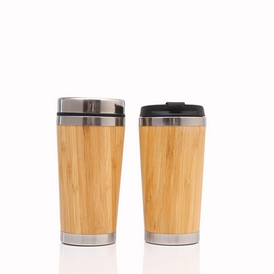 450Ml Stainless Steel Bamboo Coffee Mugs