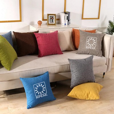 19.7 x 19.7 Inch Premium Square Linen Throw Pillowcase With Hidden Zipper