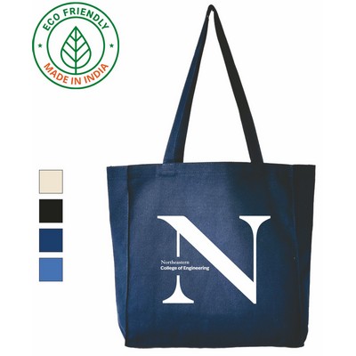 Promotional Canvas Grocery Tote Bag Eco Friendly Navy Blue