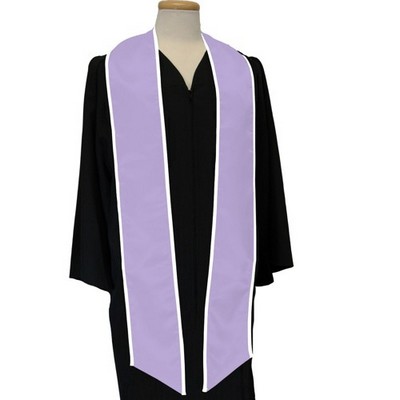 Lavender Graduation Sash With White Binded Edge