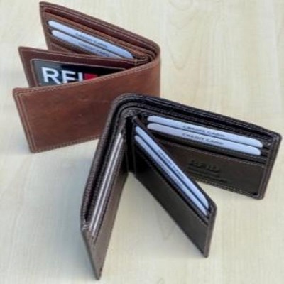 Vintage Leather Bifold Wallet w/Middle Flap