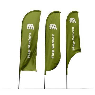 8' Advertising Flag with Ground Spike or Cross Base – Free Shipping (Single-Sided Print)