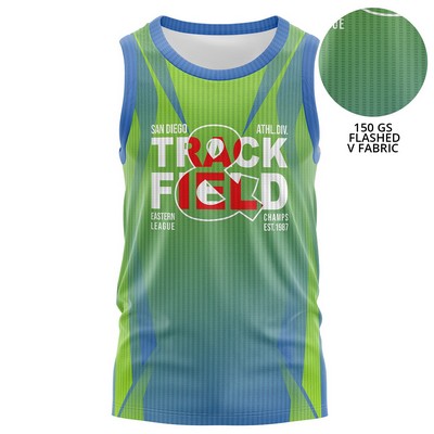 Unisex 150 GSM Flashed V Fabric Performance Sublimation Tank Tops